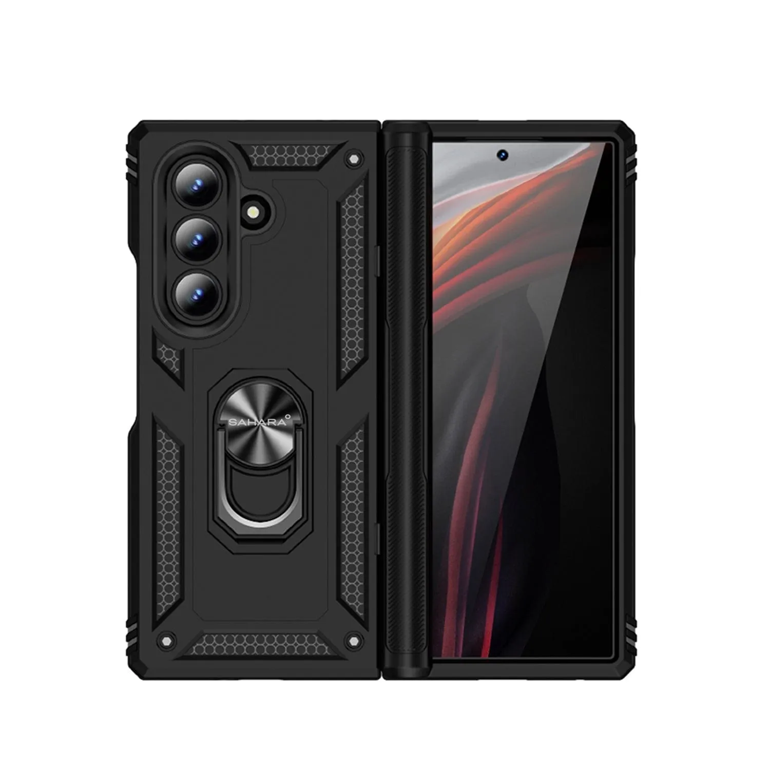 Matte Design Texture Minimal Build Texture Samsung Galaxy Z Fold7 Heavy Duty Case - Kickstand, Shock-Absorbing Design  | Raider Series