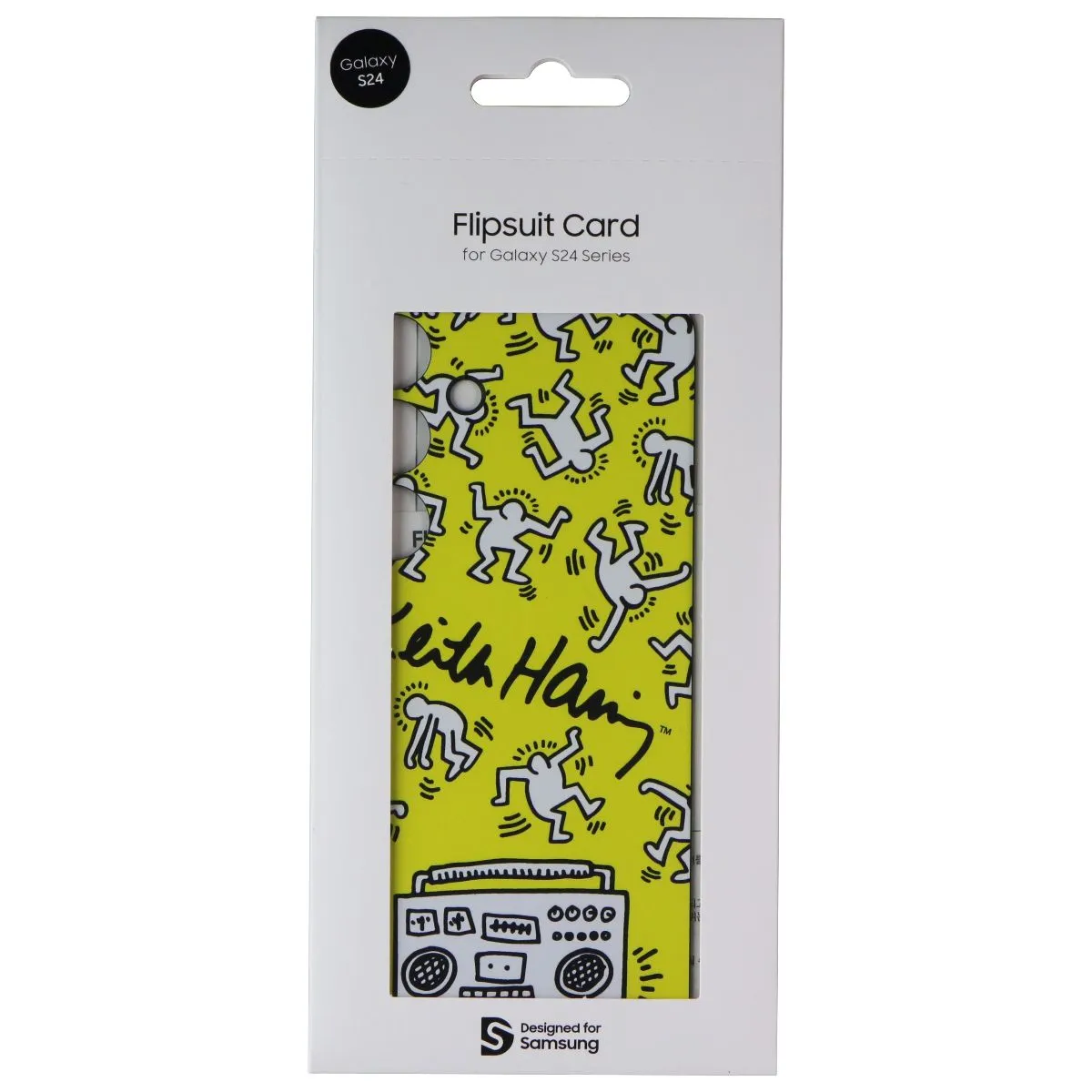 Magnetic Mount Polished Layer Samsung Interactive Flipsuit Card for Galaxy S24 - Keith Haring Yellow