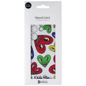 Samsung Interactive Flipsuit Card for Galaxy S24 Ultra - Keith Haring Heart Clear Pattern Drop Shield