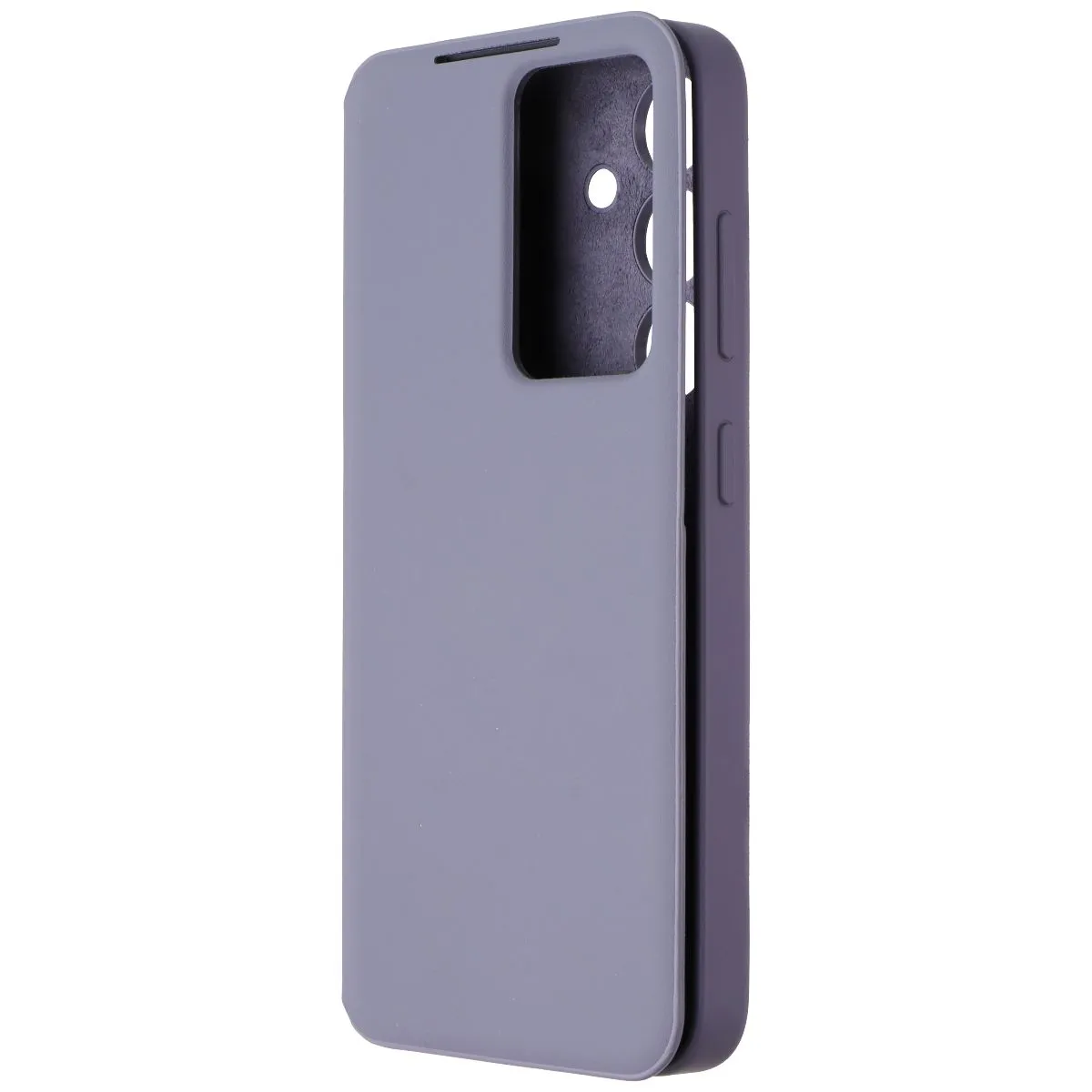 Shock Resistant Glossy Look Samsung Smart View Wallet Case for Samsung Galaxy S24 - Violet