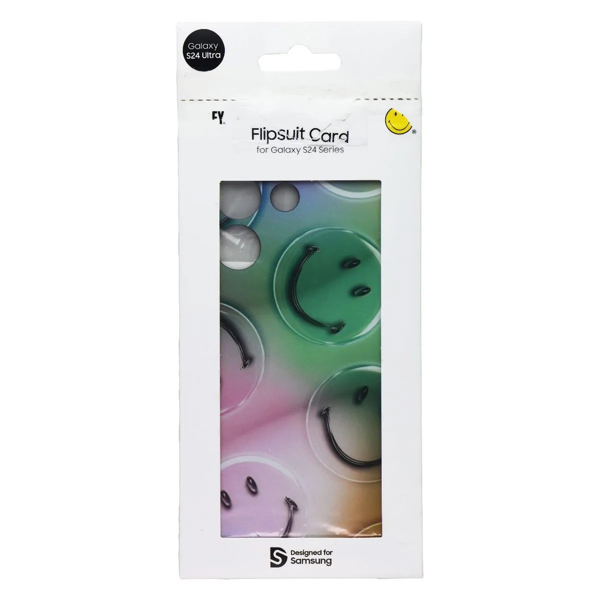 Stylish Finish Samsung Smiley Bubble Flipsuit Interactive Card for Galaxy S24 Ultra - Green