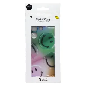 Stylish Finish Samsung Smiley Bubble Flipsuit Interactive Card for Galaxy S24 Ultra - Green