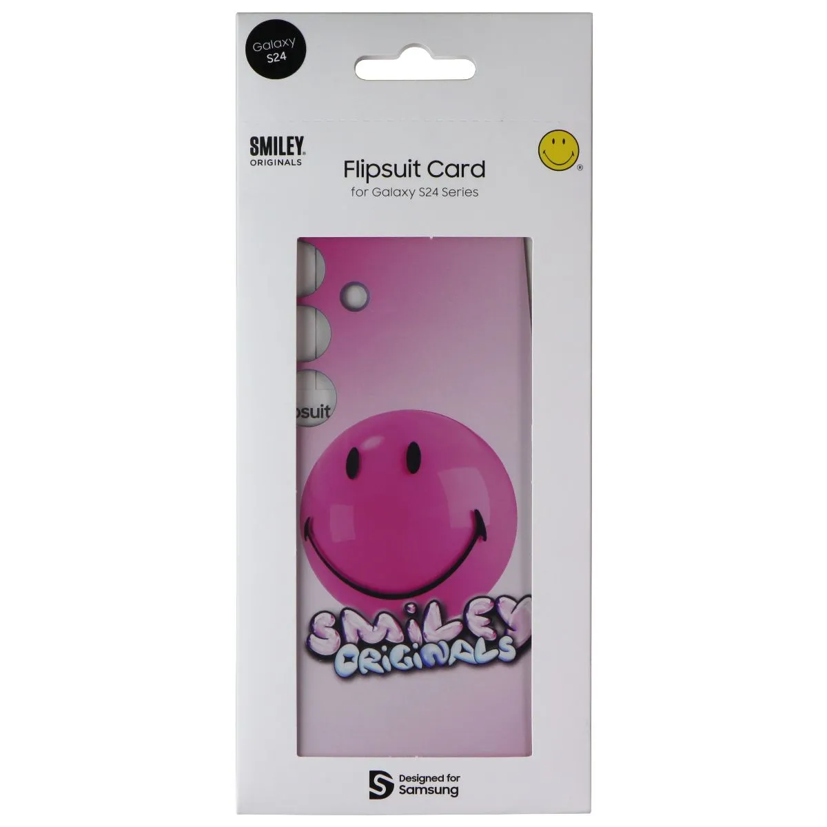 Samsung Smiley Originals Flipsuit Interactive Card for Galaxy S24 - Pink Soft Layer Sleek Finish