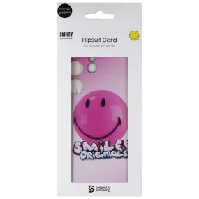 Samsung Smiley Originals Flipsuit Interactive Card for Galaxy S24 Ultra - Pink Soft Grip Finish soft look