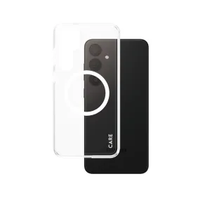 CARE by PanzerGlass? Urban Combat Case Transparent w. White Qi Compatible Samsung Galaxy S24  Durable Surface Ergonomic form