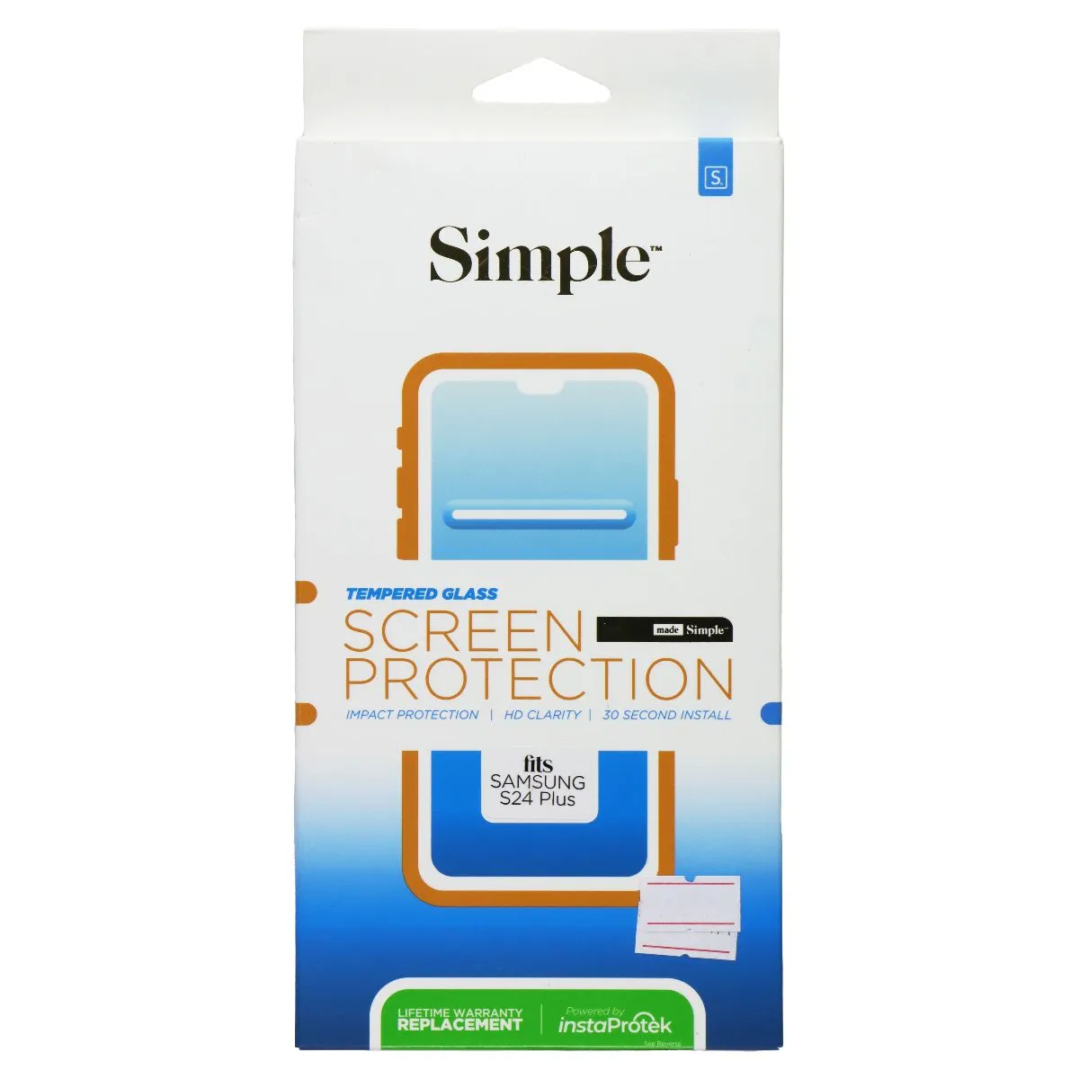 Simple Tempered Glass Screen Protector for Samsung Galaxy S24 Plus Glossy Finish
