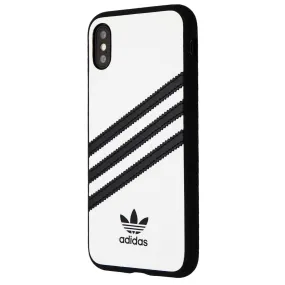Colorful Finish Comfort Texture Layer Adidas 3-Stripes Snap Hard Case for Apple iPhone XS and X - White / Black