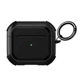slim sleek airpods case Matte Finish Shell Armor Series Black Case - Apple AirPods (3rd Generation)