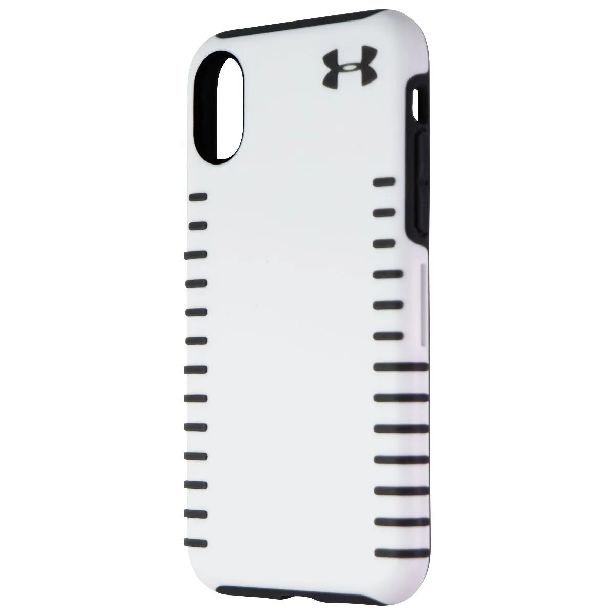 Water shield Carbon Fiber Under Armour Grip Series Hard Case for Apple iPhone Xs & X - White/Gray