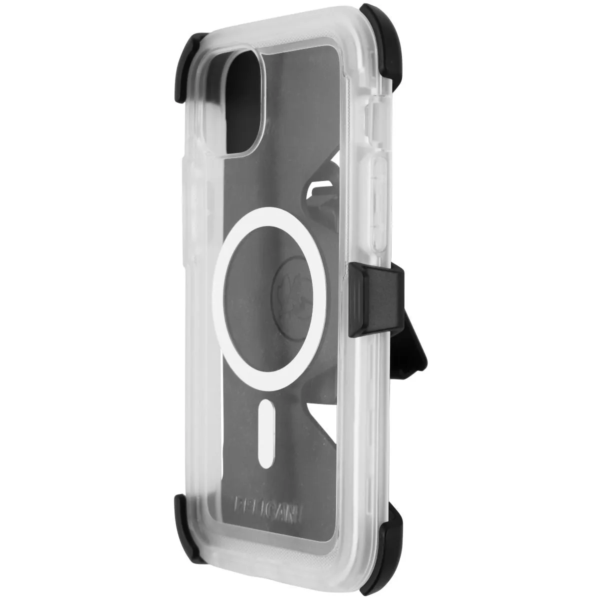 Pelican Voyager Magnetic Case for MagSafe for iPhone 14 Plus - Clear/White Matte Design Texture
