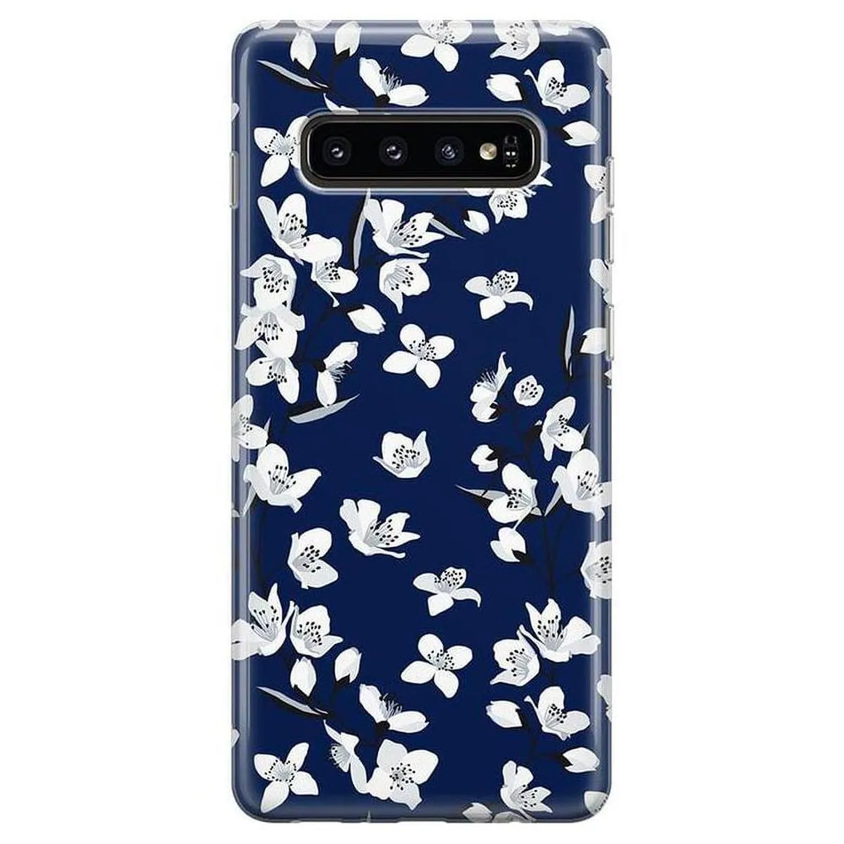 Premium Edge Design Rugged Finish Floral Forest | Navy Cherry Blossom Floral Samsung Case
