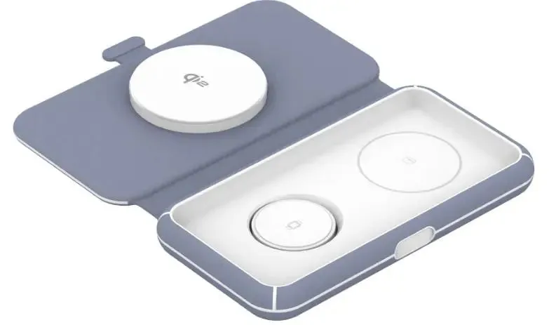 SNAPStation? TRINITY Qi2 23W 3-in-1 MagSafe Wireless Charging Station With Original Apple Certified Apple Watch Charging Module Drop Defense Hybrid Grip Finish