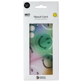 Samsung Interactive Flipsuit Card for Galaxy S24 Plus - Smiley Bubble / Green Premium Look Soft Surface Layer