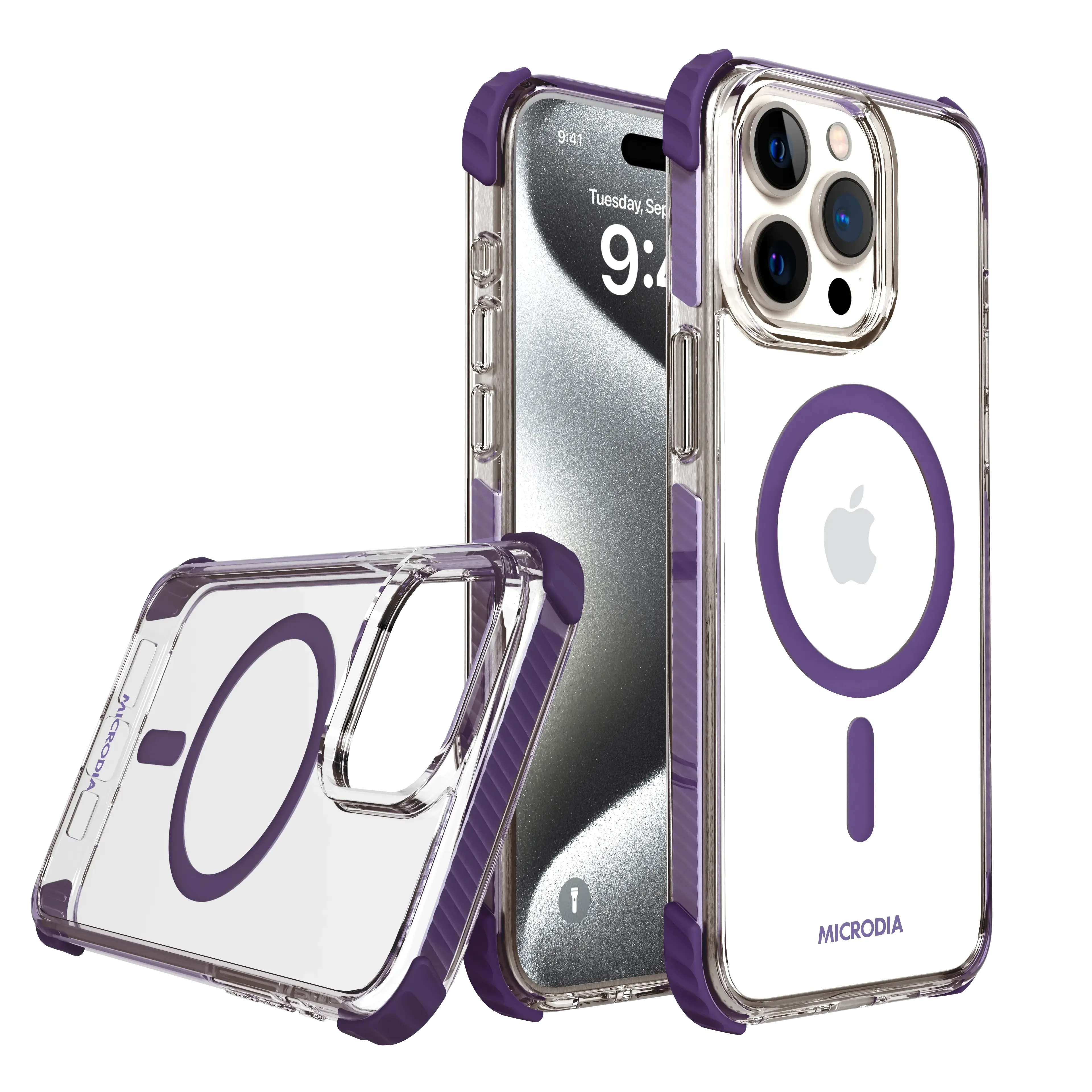 Elegant Edge Urban Design MICRODIA CRYSTAL GEAR? High Transparency Protective iPhone Case - Purple