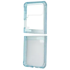 Port Protection Soft Touch ITSKINS Hybrid // Clear Series Case for Samsung Galaxy Z Flip3 5G - Light Blue