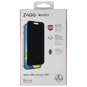 ZAGG (Glass Elite Privacy 360) Screen Protector for Apple iPhone 14 Pro - Tinted clear protective film Screen Longevity Film