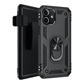 Military Series Black Kickstand Case - iPhone 12 mini Smooth Grip