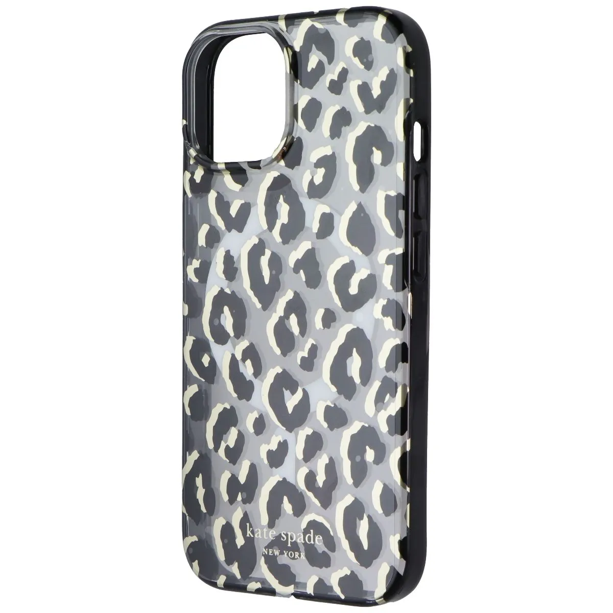Kate Spade Protective Case for MagSafe for iPhone 15/14/13 - City Leopard Black Compact Shape Travel Essential