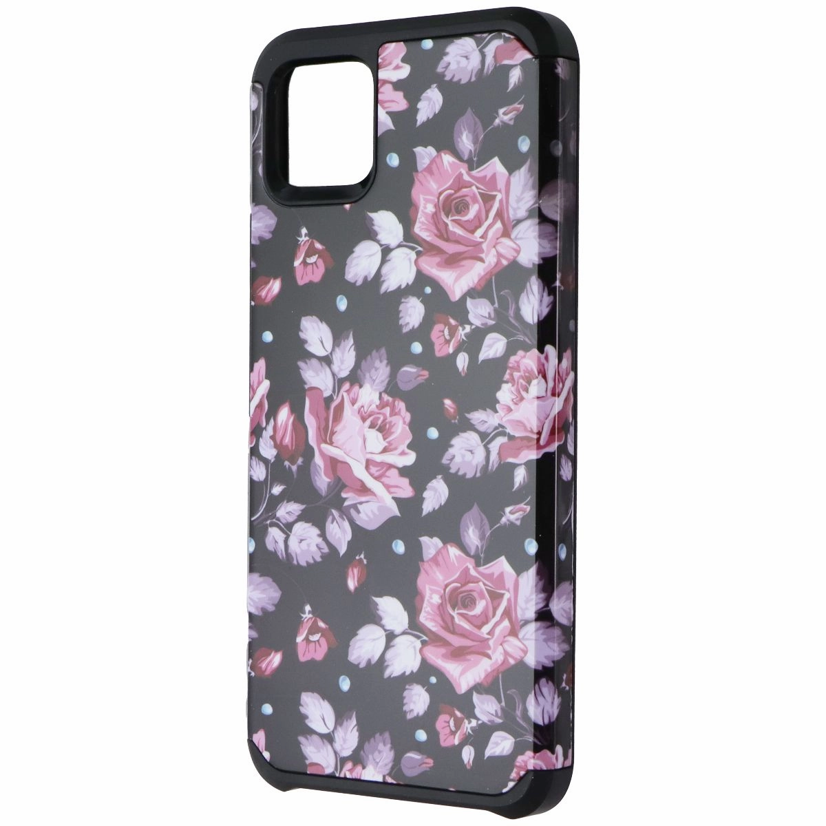 Vivid Texture Asmyna Premium Dual Layer Case for Google Pixel 4 XL - Black / Pink Floral