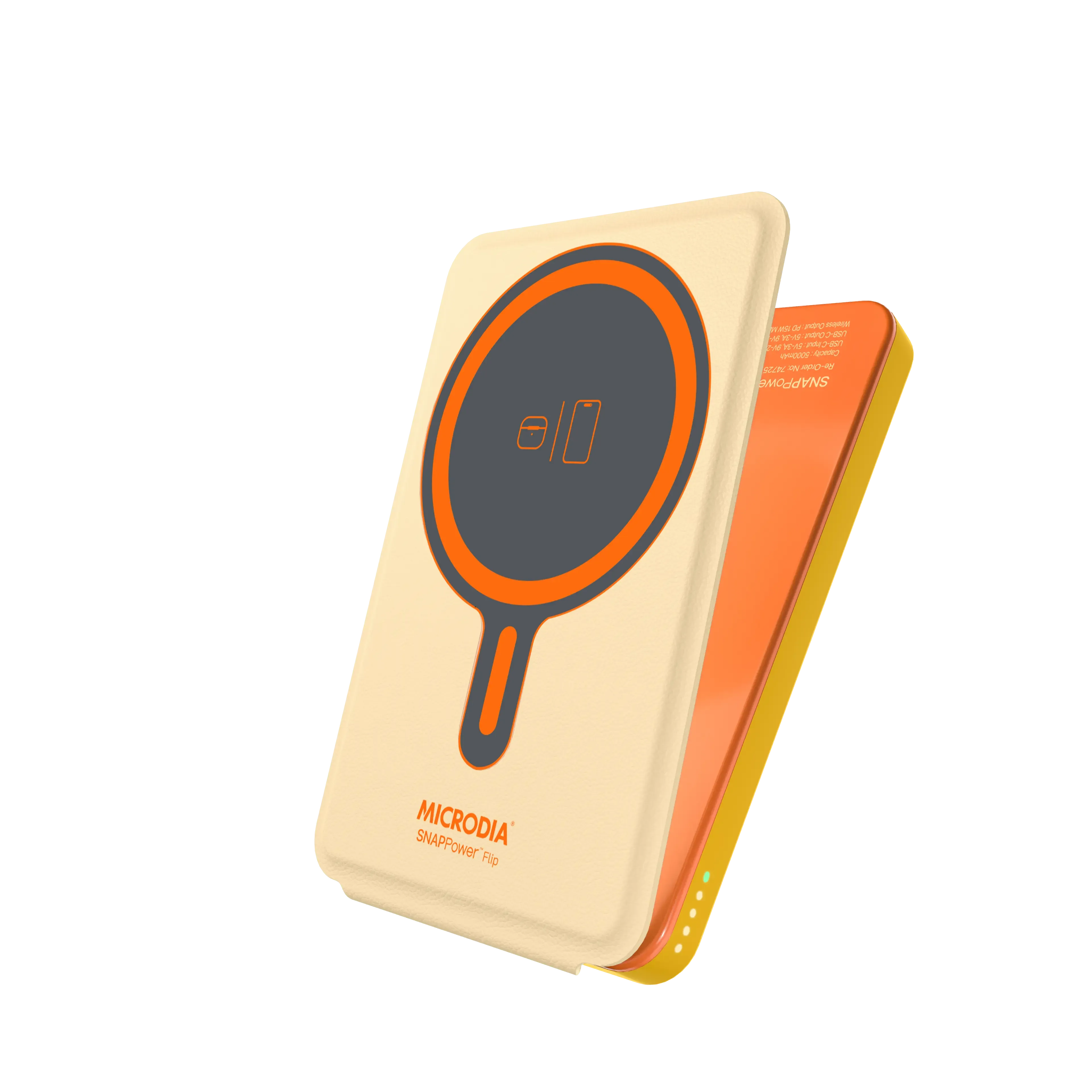 Premium Feel Fashion Forward SNAPPower? Flip 3-in-1 Magnetic Wireless Power Bank 5000mAh