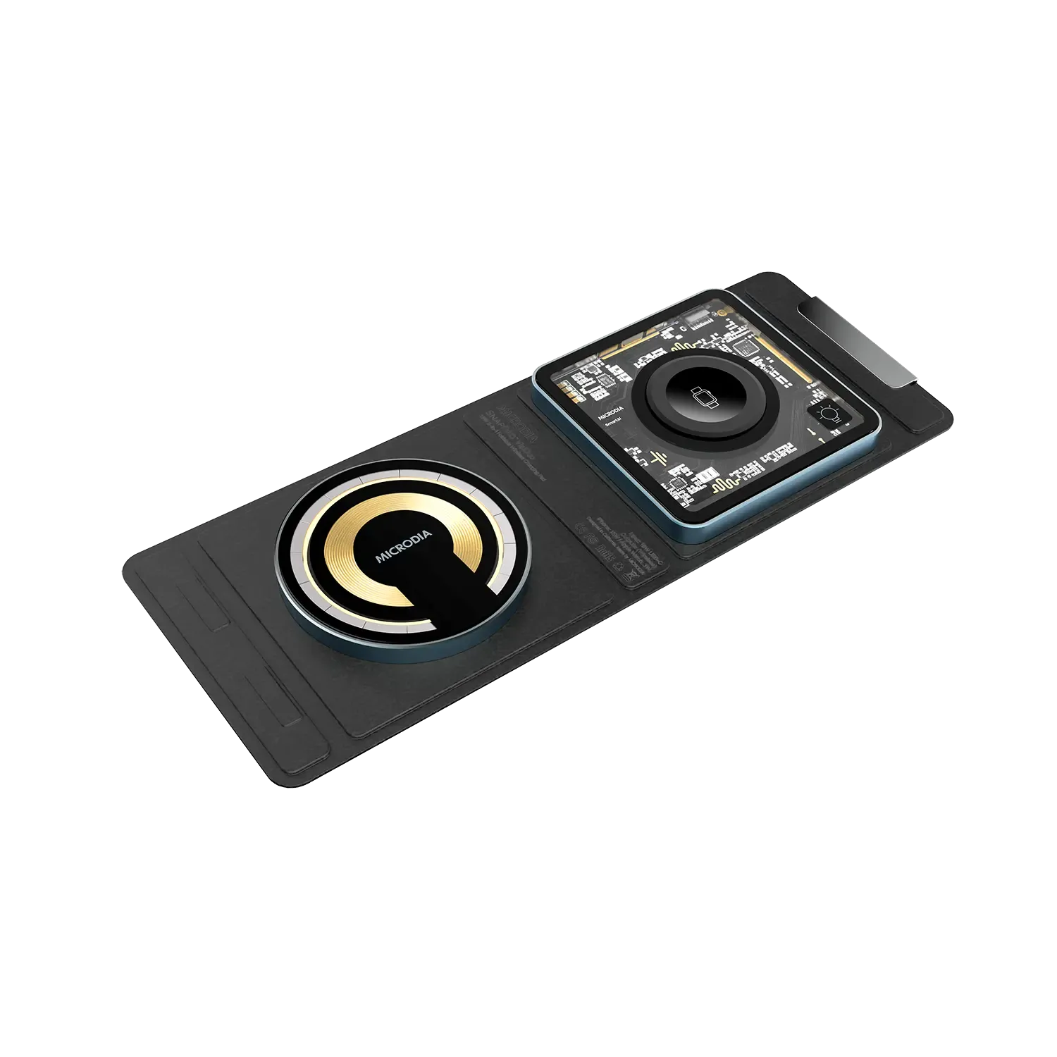 Soft Protection Edge MICRODIA SNAPPad? Visi-DUO, 18W 3-in-1 Foldable Wireless Charging Pad