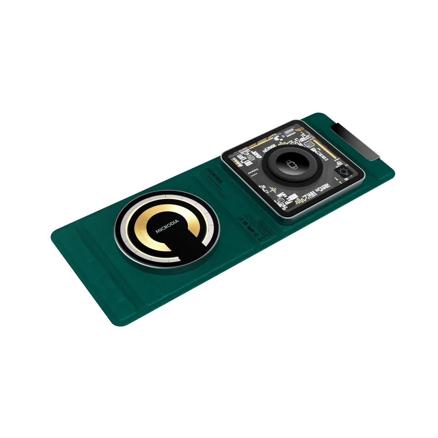 Compact Edge easy installation MICRODIA SNAPPad? Visi-DUO, 18W 3-in-1 Foldable Wireless Charging Pad