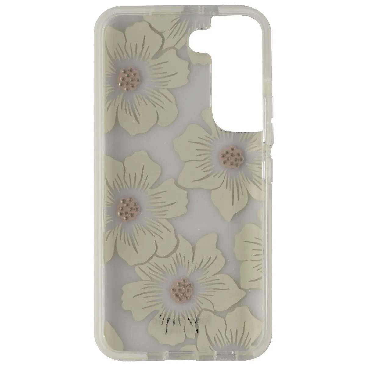 Kate Spade Defensive Hardshell Case for Samsung Galaxy S22 - Hollyhock Floral Soft Surface Layer Slim Fit Design