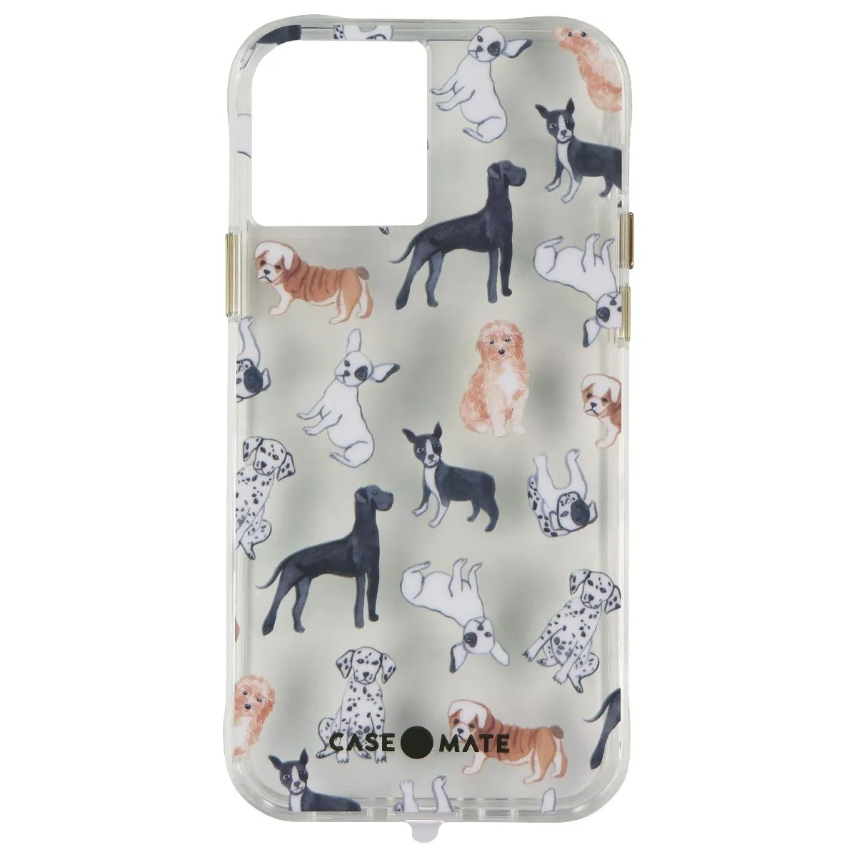 Smooth Look Texture Case-Mate Prints Series Hardshell Case for Apple iPhone 12/12 Pro - Pup-arazzi