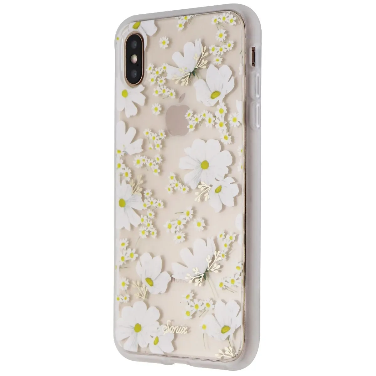 Protective Frame Design Impact Resistant Sonix Hybrid Case for Apple iPhone Xs Max - Clear / Ditsy Daisy (White Flowers)