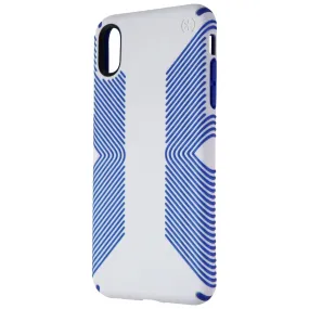 Textured Finish Speck Presidio Grip Phone Case for iPhone Xs Max - Microchip Grey/Ballpoint Blue