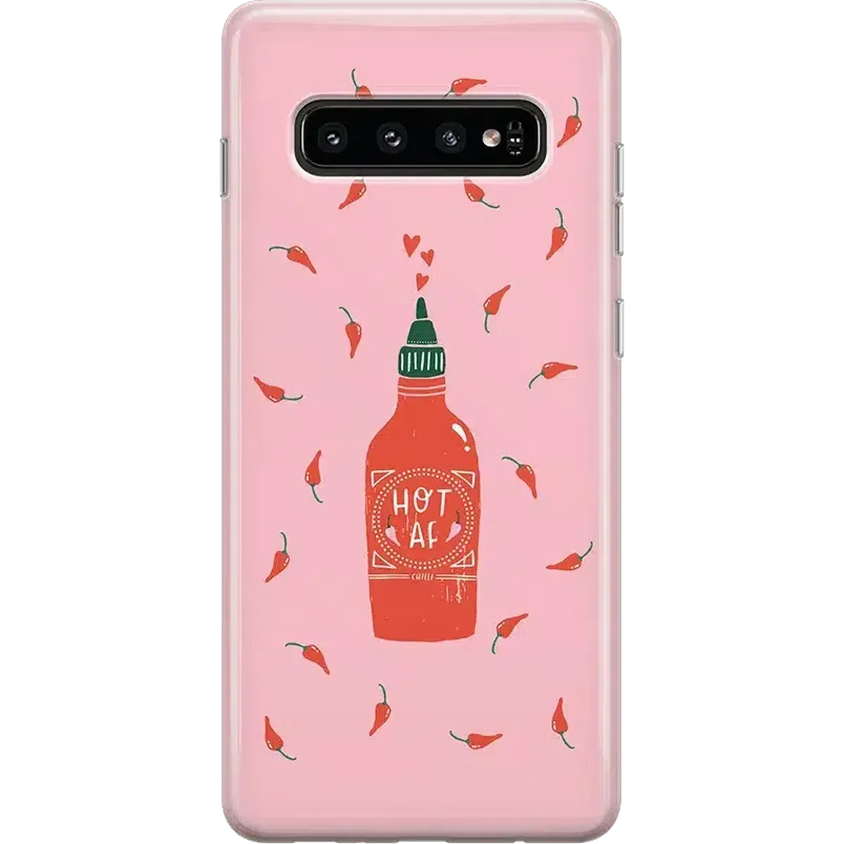 Spicy AF | Pink Chili Hot Sauce Samsung Case Rugged Edge
