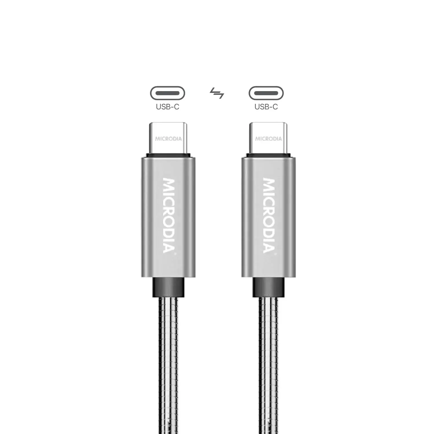 MICRODIA ExeCable? Steel PD60W USB-C to USB-C Charge & Sync Cable Durable Edge Finish