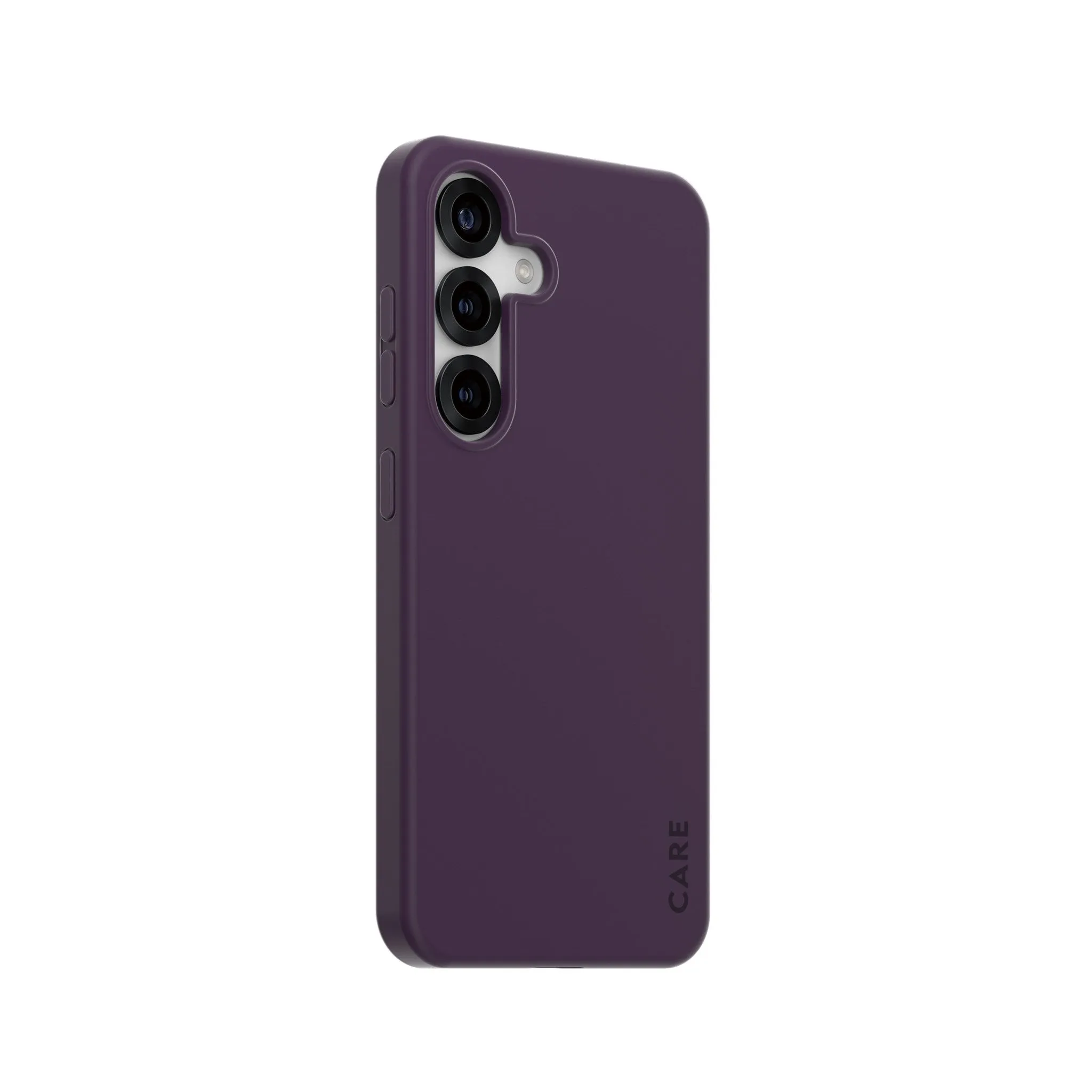 Comfort Style Durable Texture Build CARE by PanzerGlass? Case Plum Purple w. Qi Compatible Samsung Galaxy S25