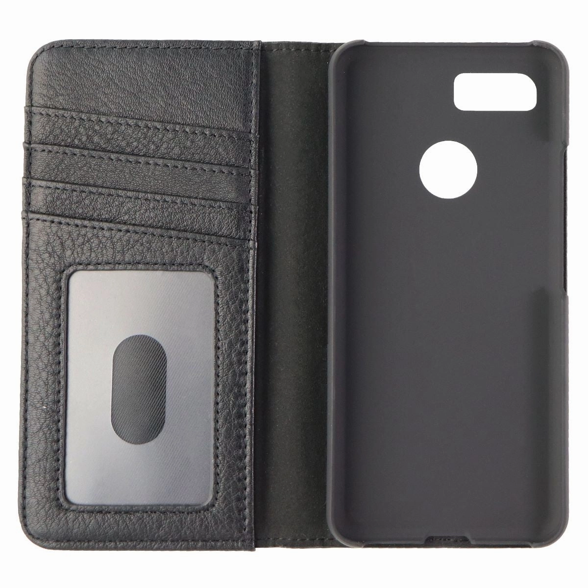 Case-Mate Wallet Folio Genuine Leather Case for Google Pixel 3 - Black Luxury Detail Texture Soft Cushion