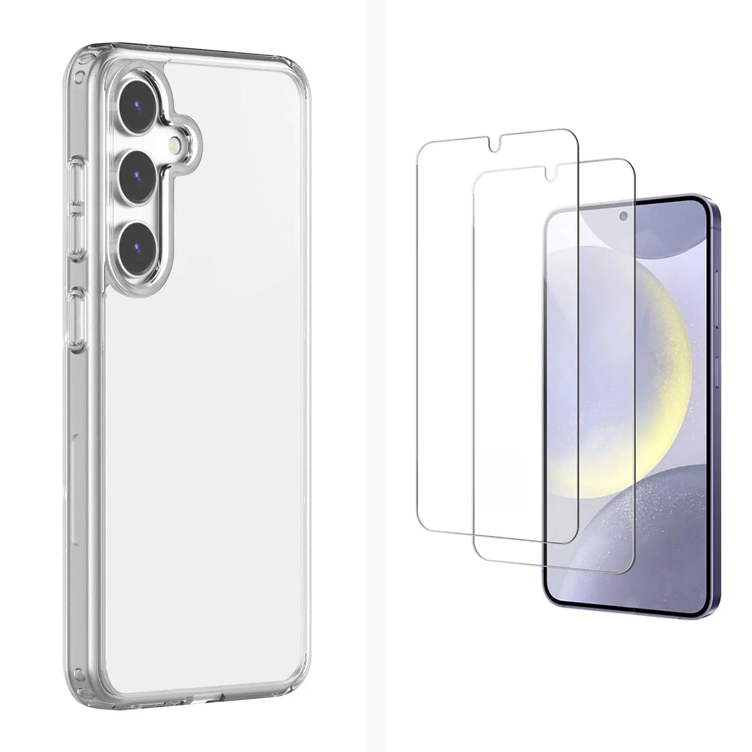 Professional Look Polished Surface Texture Venture Series Clear Case with Screen Protector - Samsung Galaxy S24