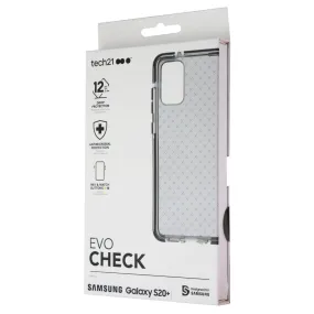Comfort Pattern Texture Gloss Surface Layer Tech21 Evo Check Series Gel Case for Samsung Galaxy S20  (Plus) 5G- Smokey Black