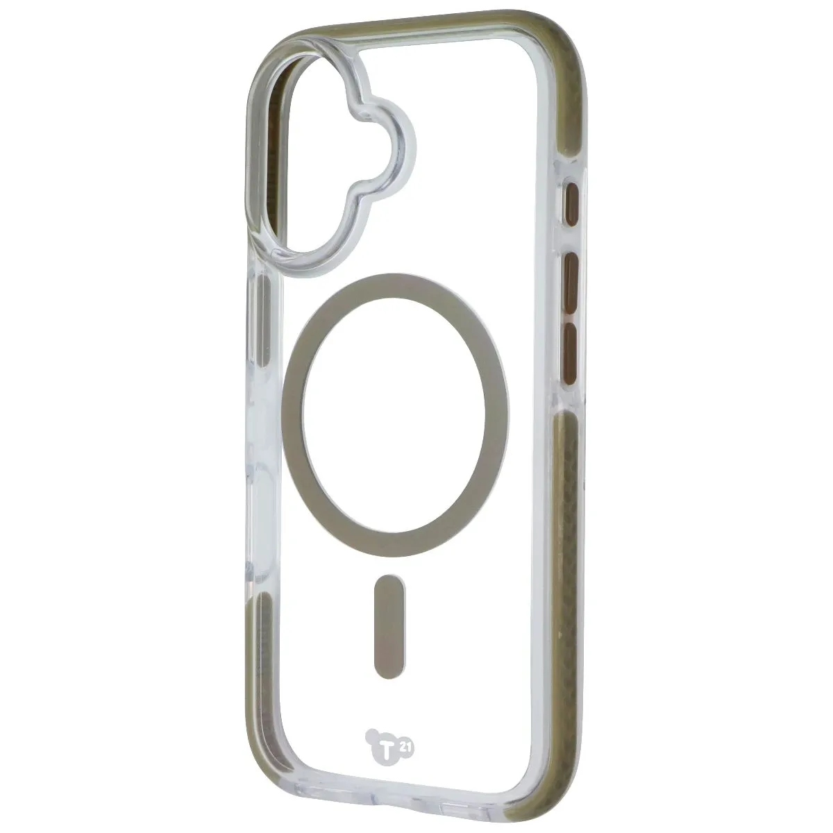 Fashionable Texture Durable Quality Tech21 EvoCrystal Series Case for MagSafe for Apple iPhone 16 - Clear/Gold