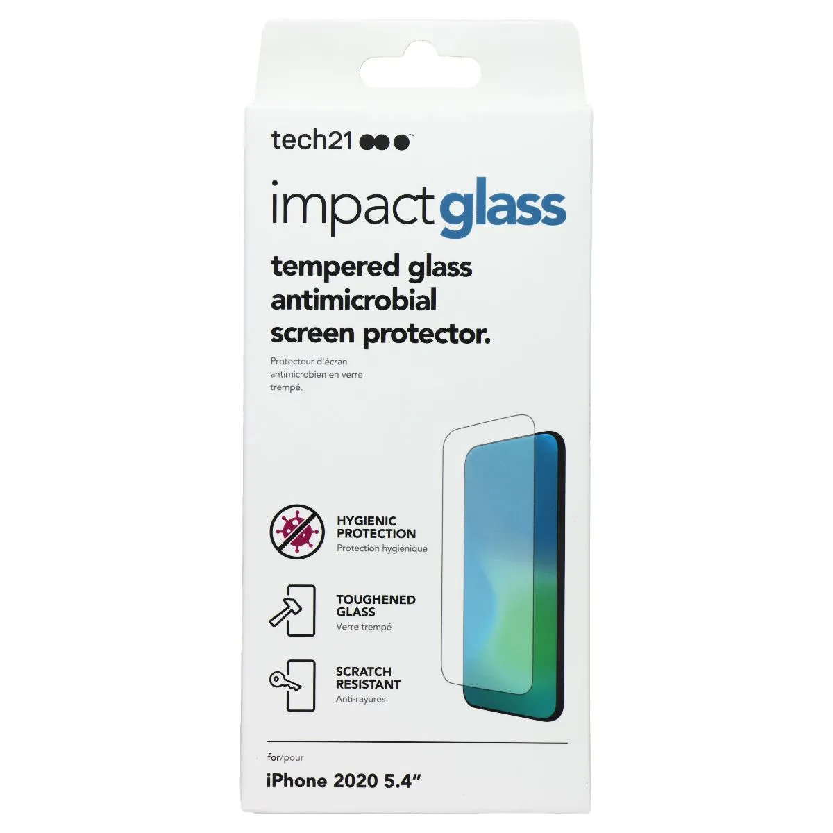 Tech21 Impact Glass Screen Protector for Apple iPhone 12 Mini - Clear Screen Saver Film