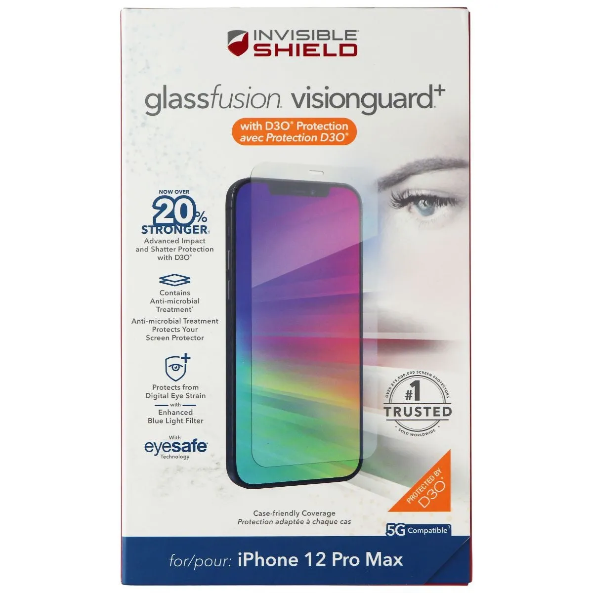 ZAGG (GlassFusion VisionGuard ) for Apple iPhone 12 Pro Max - Case Friendly case friendly design