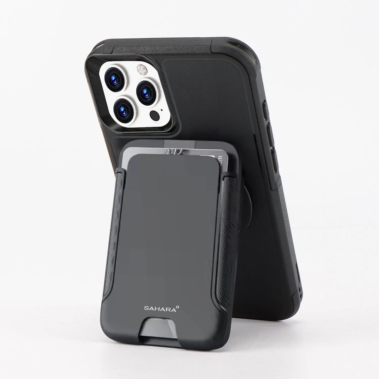 iPhone 16 Pro Rugged Wallet Case with Kickstand - MagSafe, Card Holder | Raider Series Luxury Coating