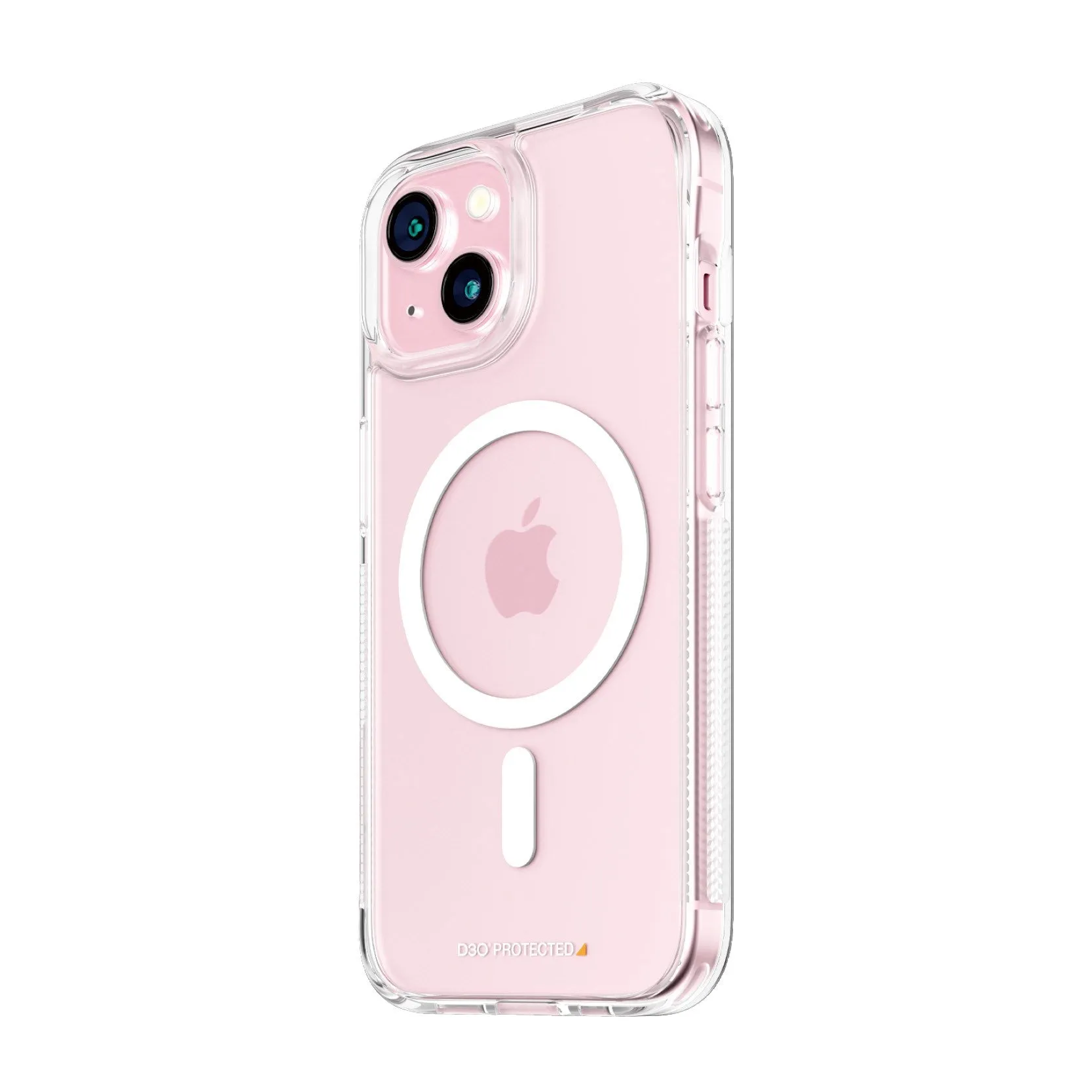 Modern Edge Comfort Feel PanzerGlass? HardCase Transparent w. White MagSafe & D3O? iPhone 15