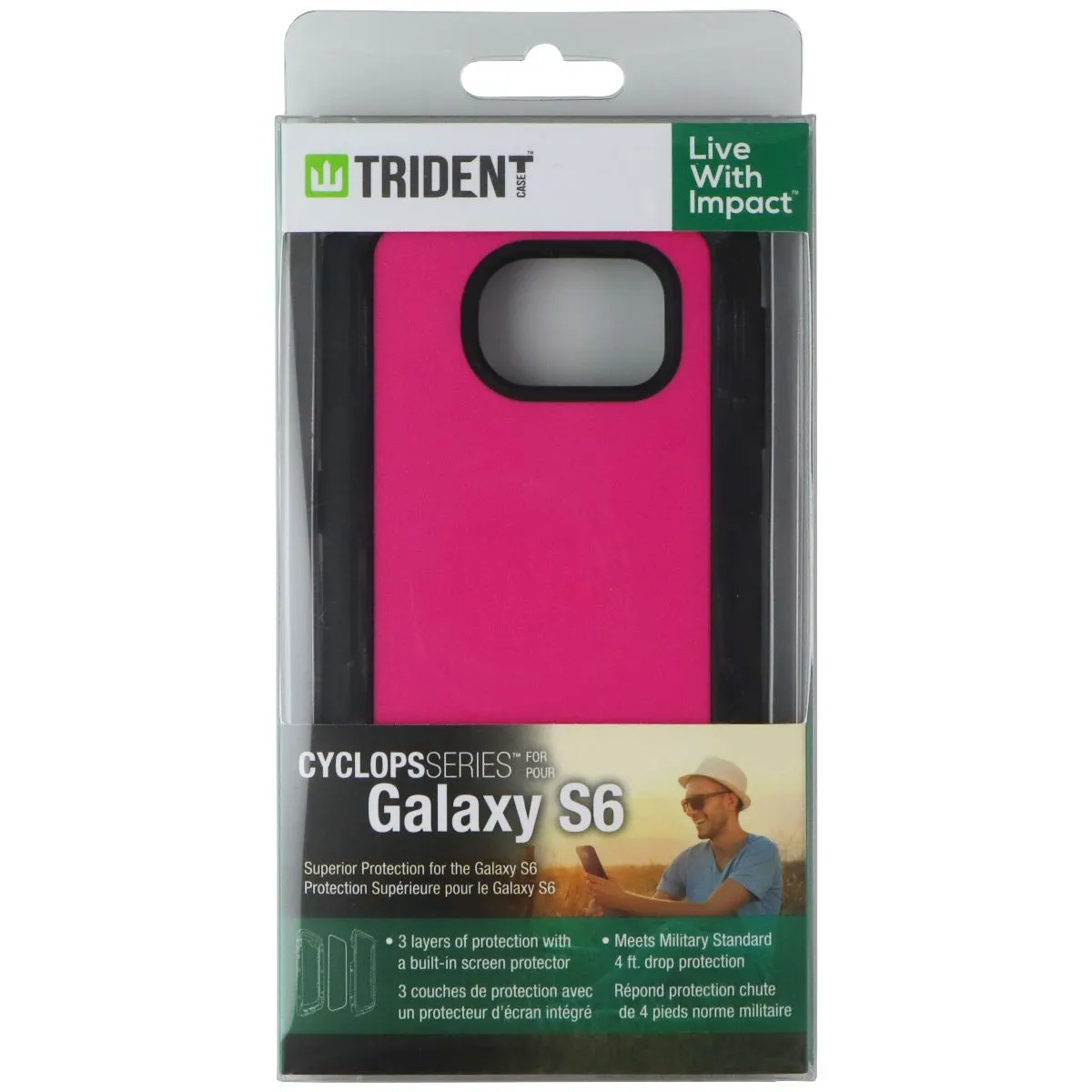 Urban Style Flexible frame Trident Case Cyclops Series Case for Samsung Galaxy S6 - Pink / Black