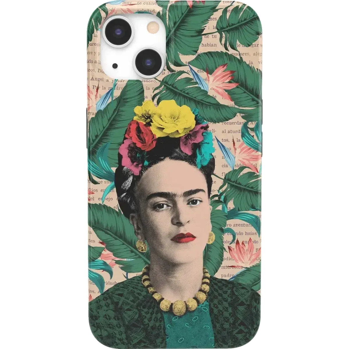 Matte Pattern Design Find Your Muse | Frida Kahlo Portrait Floral Case