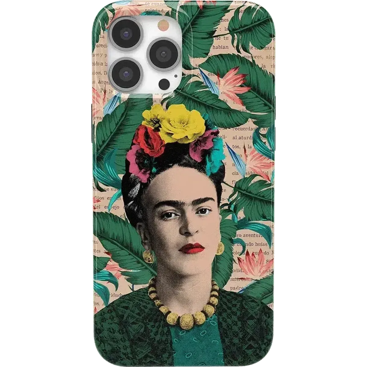 Matte Texture Design Find Your Muse | Frida Kahlo Portrait Floral Case
