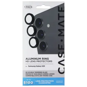 Case-Mate Aluminum Ring HD Lens Protectors for Samsung Galaxy S25 - Black Fingerprint Resistant Coating