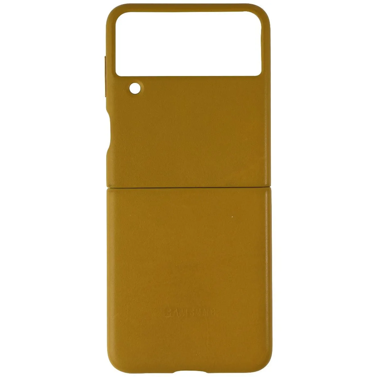 Sporty Design Samsung Official Leather Cover for Galaxy Z Flip3 5G - Mustard/Tan