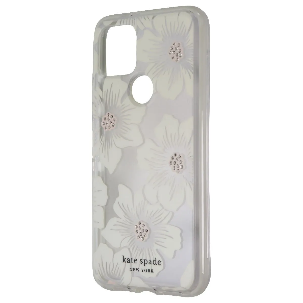 Kate Spade Defensive Hardshell Case for Google Pixel 5 - Hollyhock Floral Clear Trendy Aesthetic