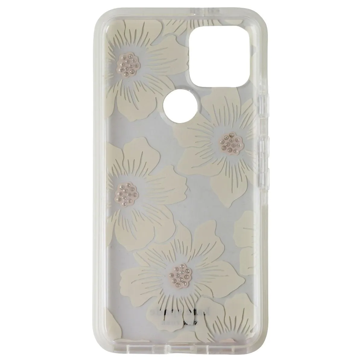 Luxury Look Kate Spade Defensive Hardshell Case for Google Pixel 5 - Hollyhock Floral Clear