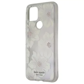 Kate Spade Defensive Hardshell Case for Google Pixel 5 - Hollyhock Floral Clear Trendy Aesthetic
