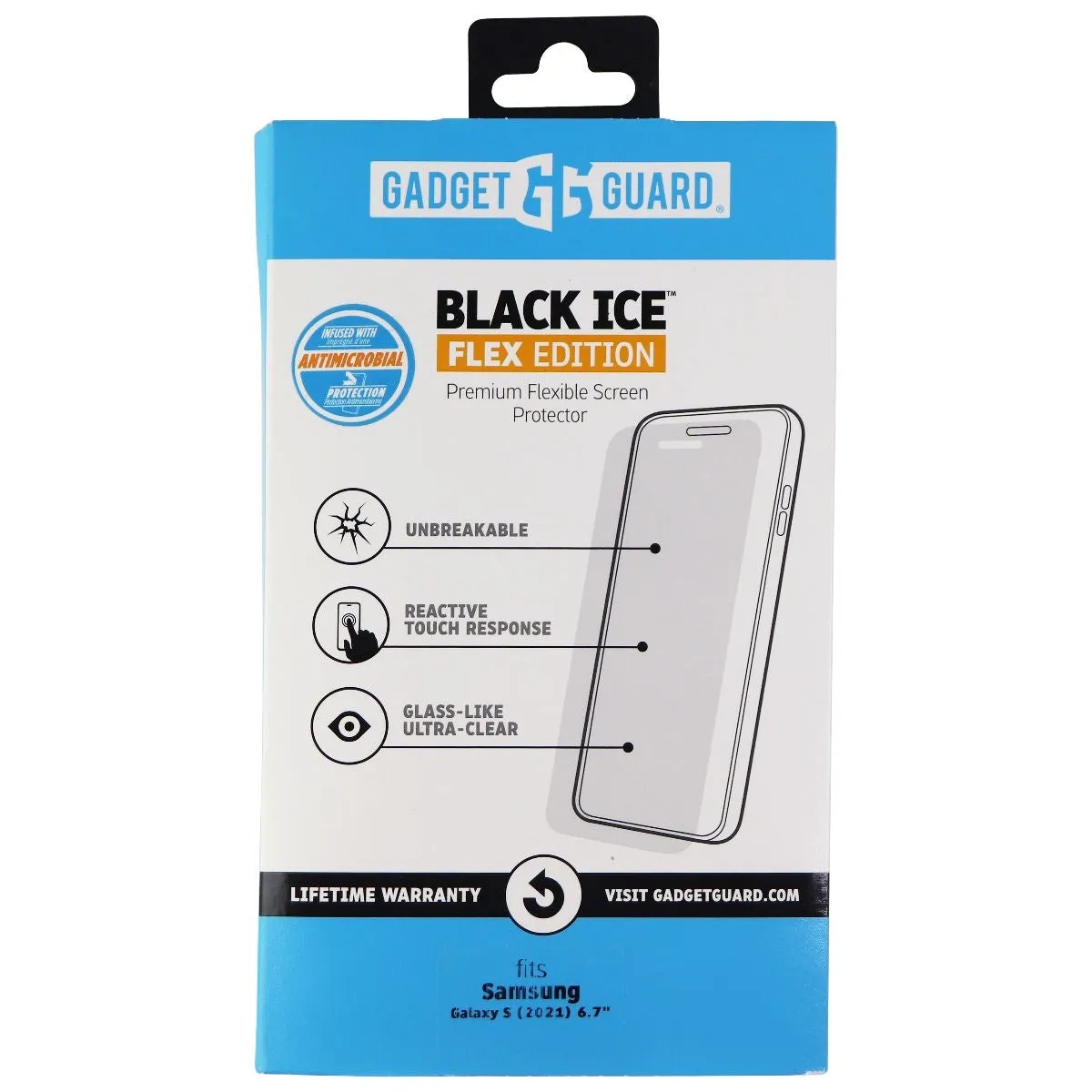 Edge-to-Edge Cover Teen Friendly Gadget Guard Flex Screen Protector for Samsung Galaxy (S21 ) - Clear